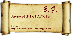 Baumfeld Felícia névjegykártya
